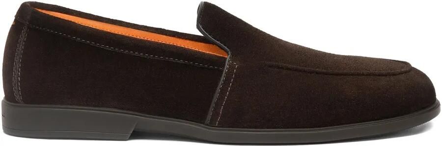 Santoni Loafers met suède vlakken Bruin