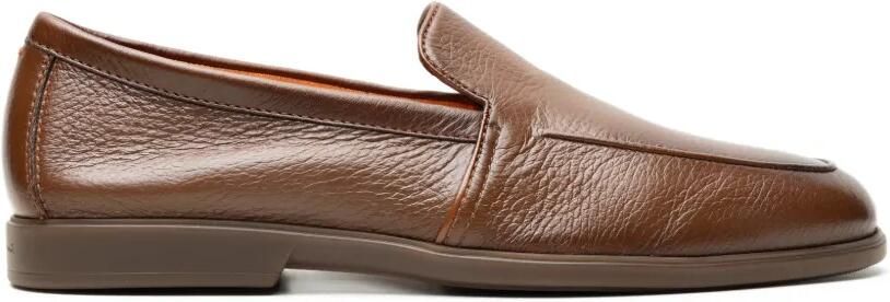Santoni Loafers van bewerkt leer Bruin