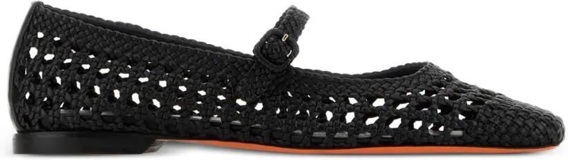Santoni Luce geweven ballerina's Zwart