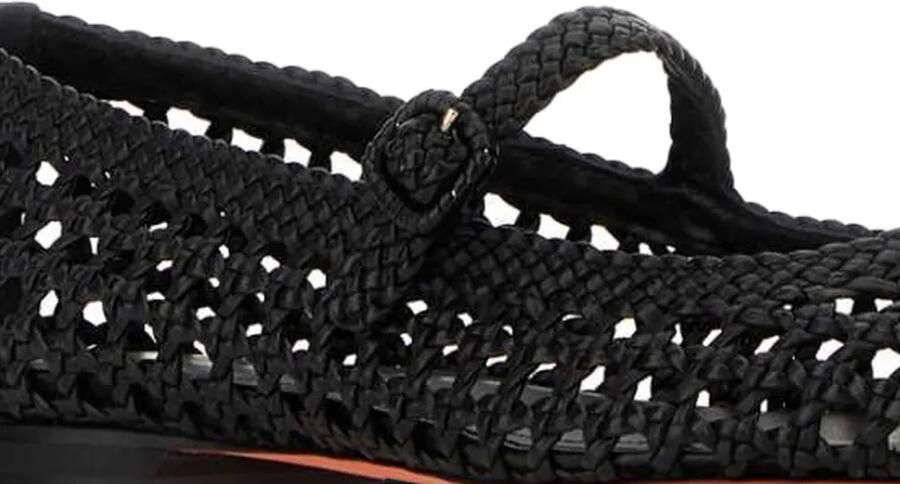 Santoni Luce geweven ballerina's Zwart - Foto 2