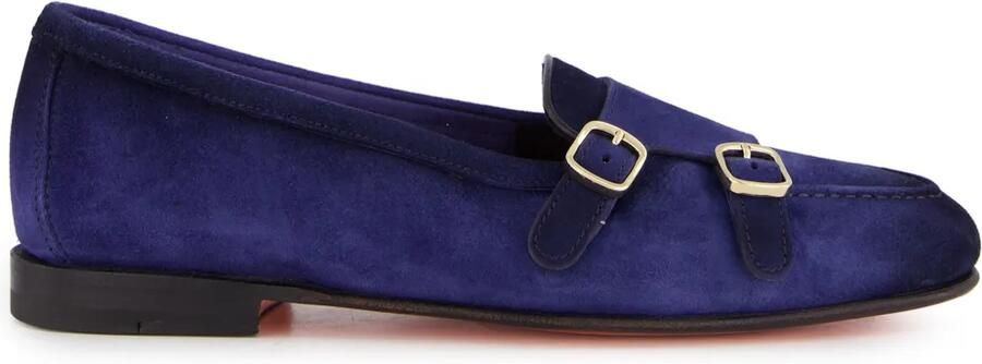 Santoni Mocassins met dubbele gesp Blauw