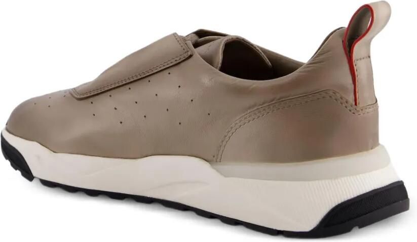 Santoni New Leas leren sneakers met geperforeerde details Beige - Foto 3