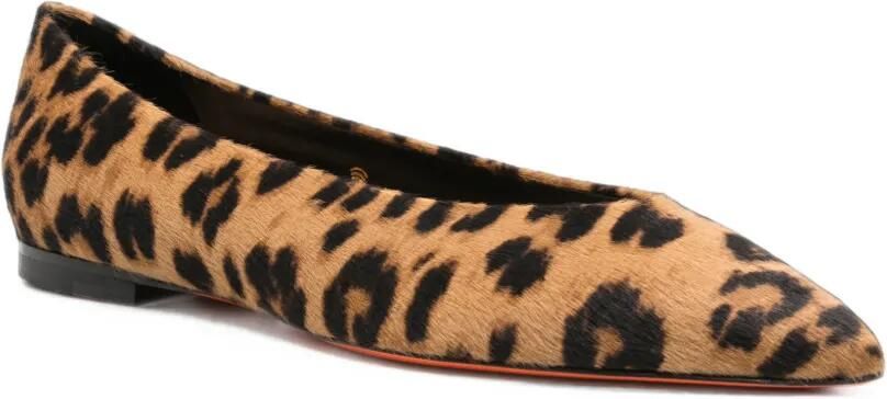 Santoni Nora ballerina's met luipaardprint Beige - Foto 2