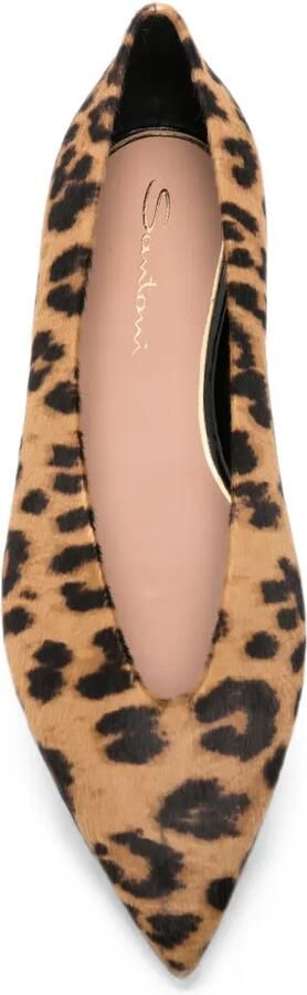 Santoni Nora ballerina's met luipaardprint Beige - Foto 4