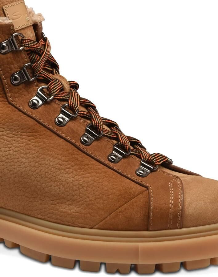 Santoni Nubuck wandellaarzen Bruin - Foto 3