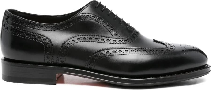 Santoni Oxford geperforeerde schoenen Zwart