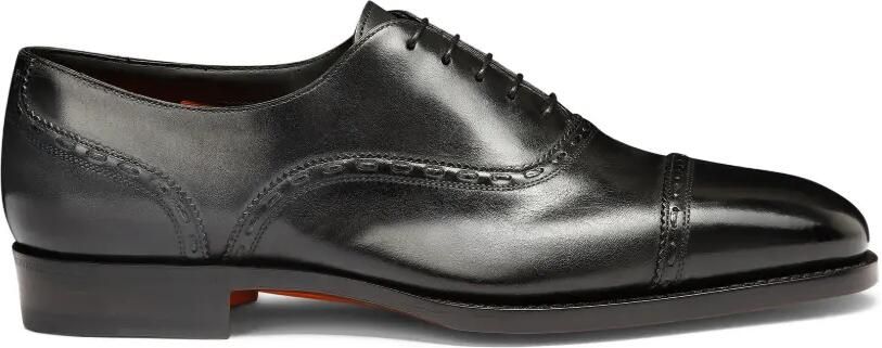 Santoni Oxford geperforeerde schoenen Zwart
