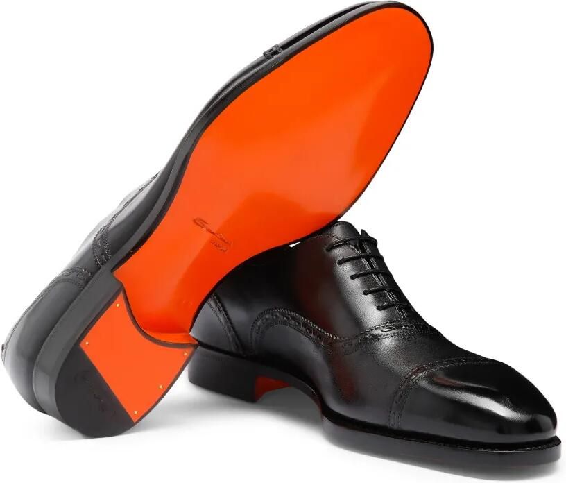 Santoni Oxford geperforeerde schoenen Zwart - Foto 3