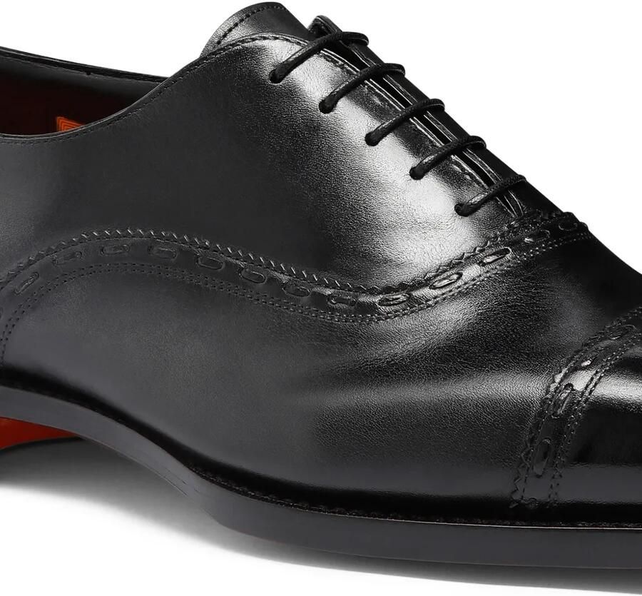 Santoni Oxford geperforeerde schoenen Zwart - Foto 2