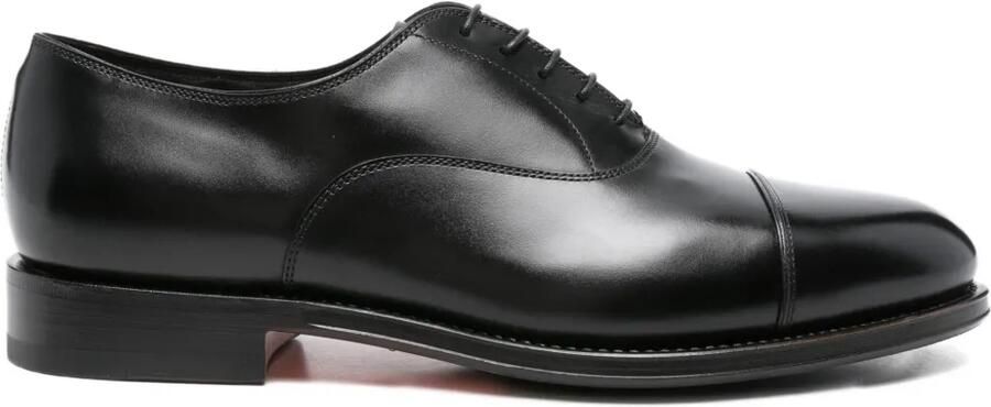 Santoni Oxford veterschoenen met bewerkte neus Zwart