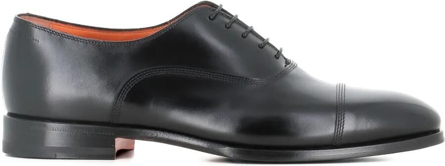Santoni Oxford veterschoenen met bewerkte neus Zwart