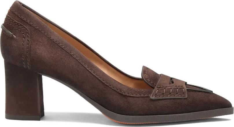 Santoni Penny pumps met puntige neus Bruin