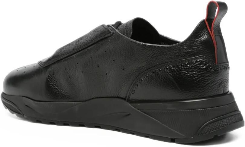 Santoni perforated panelled leather sneakers Zwart - Foto 3