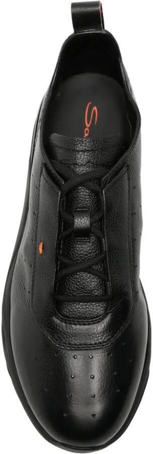 Santoni perforated panelled leather sneakers Zwart - Foto 4