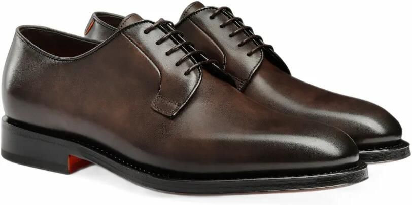 Santoni polished leather Derby shoes Bruin - Foto 4