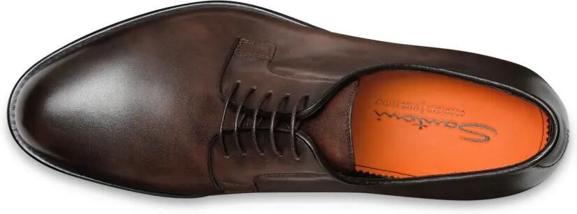 Santoni polished leather Derby shoes Bruin - Foto 5