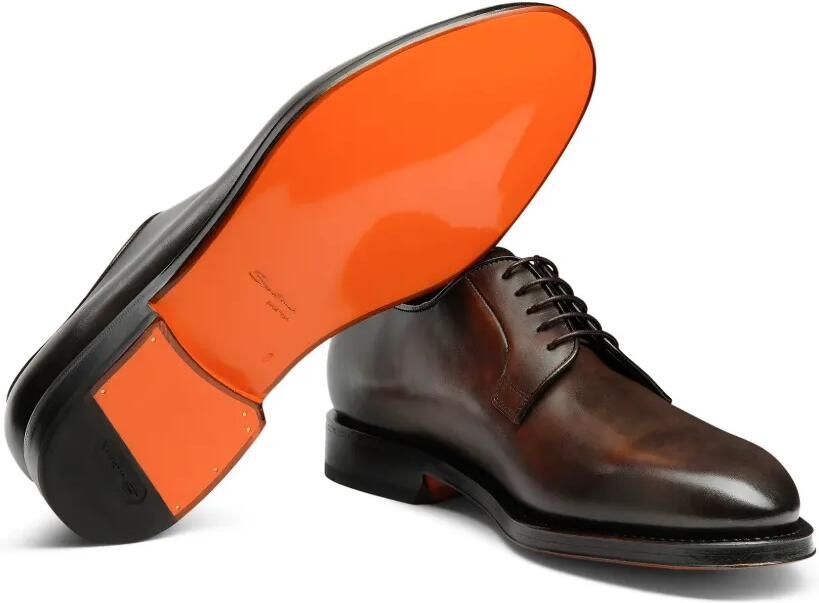 Santoni polished leather Derby shoes Bruin - Foto 3