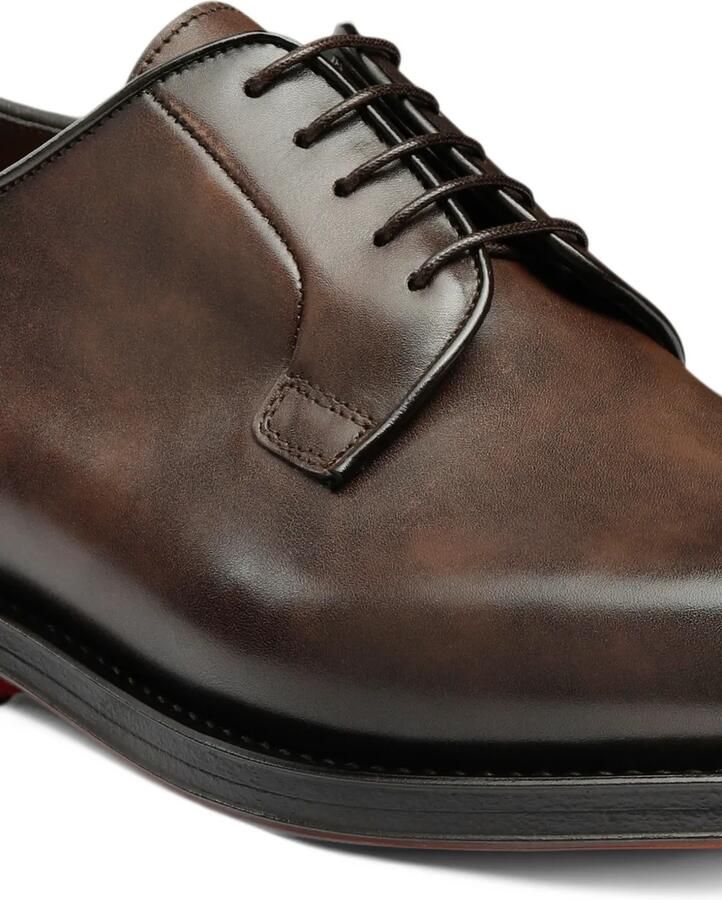 Santoni polished leather Derby shoes Bruin - Foto 2