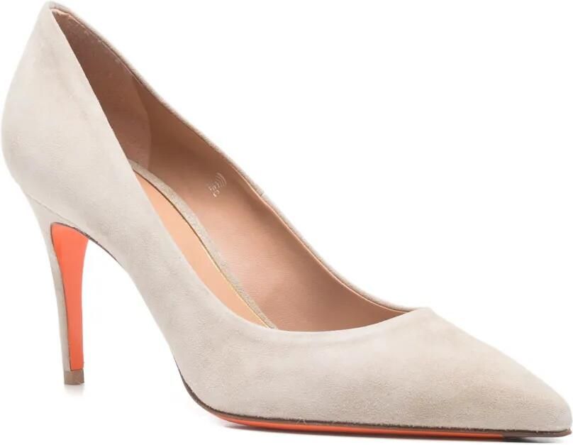 Santoni Pumps met puntige hak Beige
