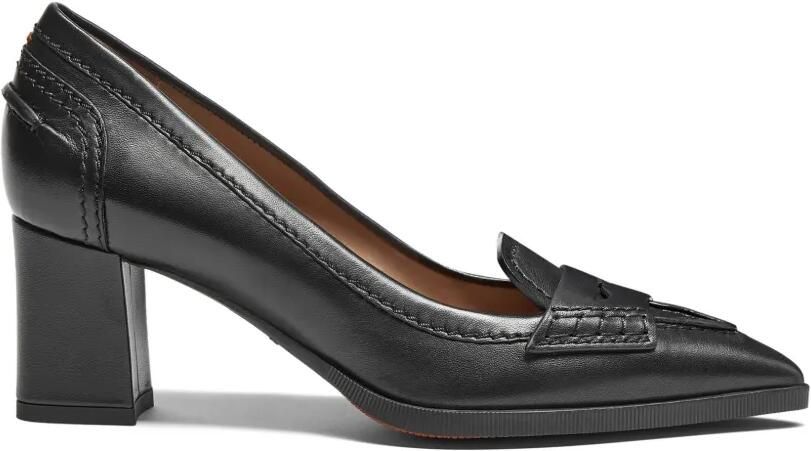 Santoni Pumps met puntige neus en penny-bandje Zwart