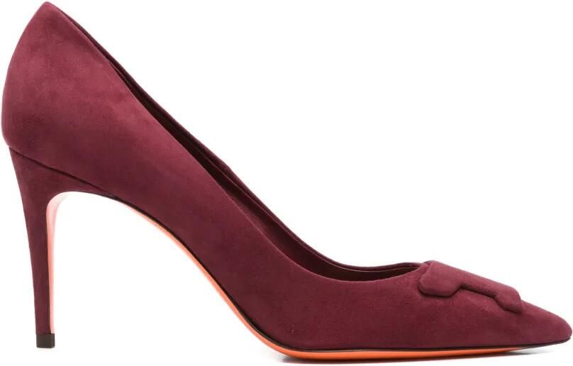 Santoni Pumps met puntige neus Rood