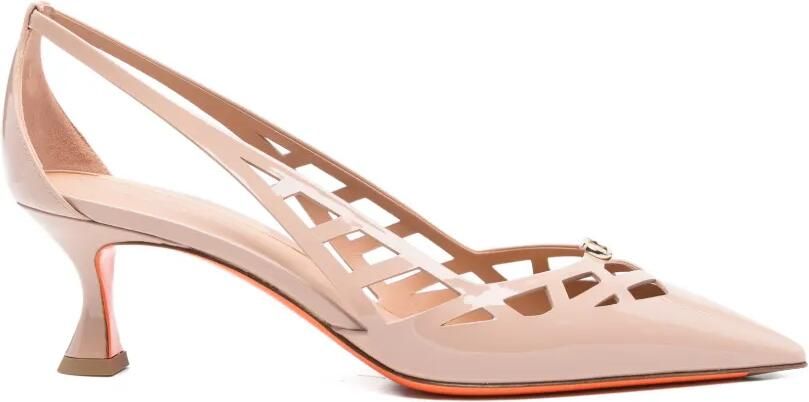 Santoni Pumps met puntige neus Roze