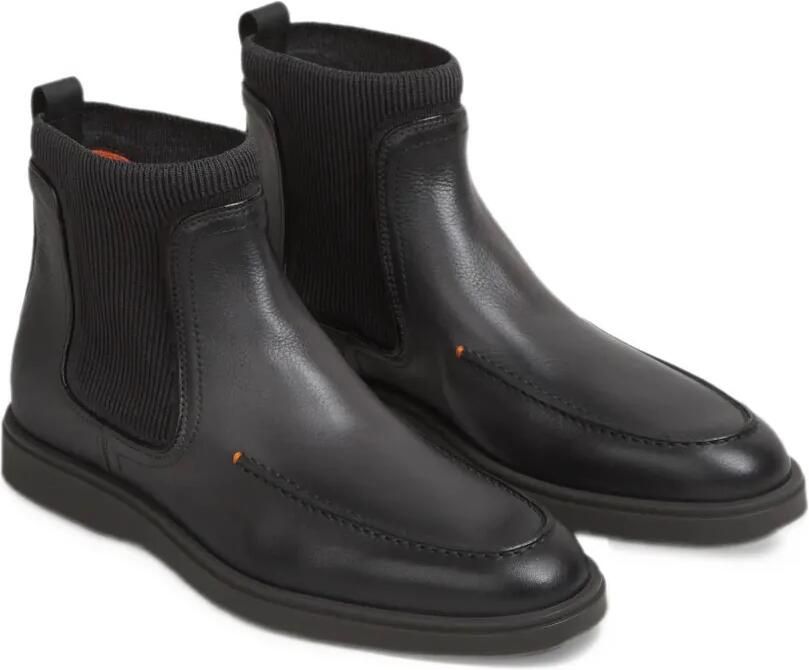 Santoni ribbed-panel leather boots Zwart - Foto 3
