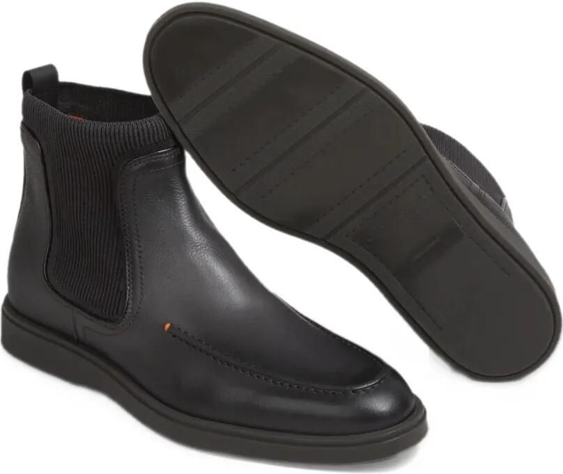 Santoni ribbed-panel leather boots Zwart - Foto 2