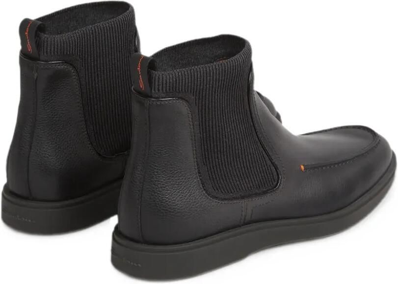 Santoni ribbed-panel leather boots Zwart - Foto 4
