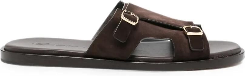 Santoni Sandalen met dubbele gesp Bruin