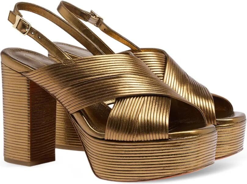 Santoni Sandalen met gekruiste bandjes Goud - Foto 4