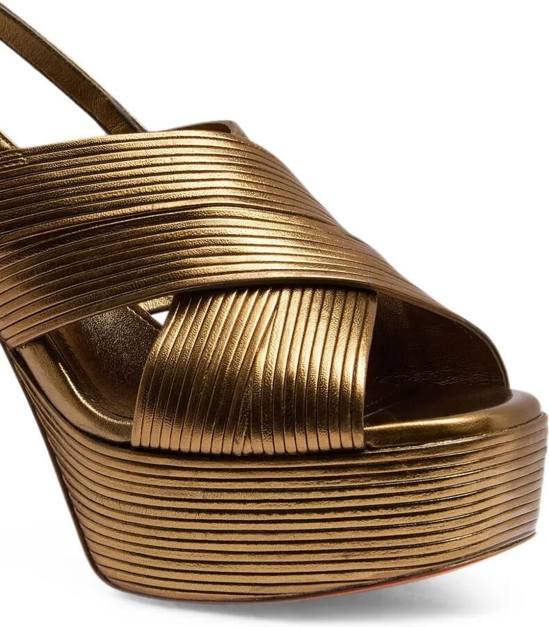 Santoni Sandalen met gekruiste bandjes Goud - Foto 2