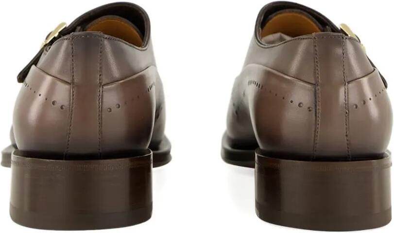 Santoni Schoenen met dubbele bandjes en brogue-detail Bruin - Foto 4