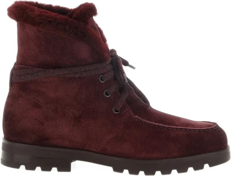 Santoni Enkellaarzen met lammy voering Rood