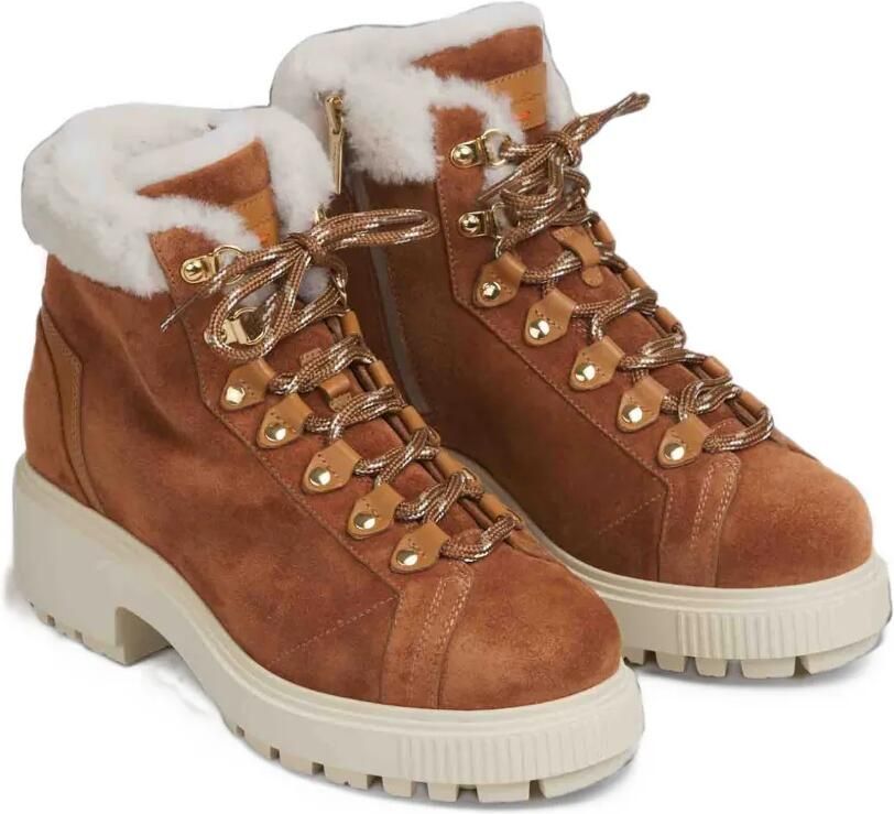 Santoni shearling-trim lace-up boots Bruin - Foto 2