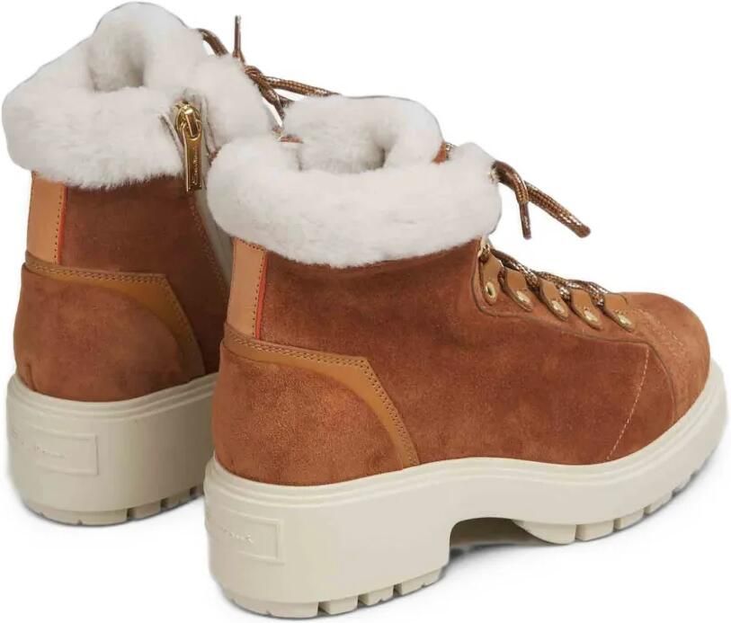 Santoni shearling-trim lace-up boots Bruin - Foto 3