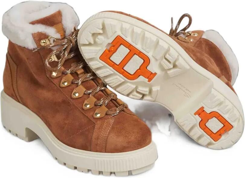 Santoni shearling-trim lace-up boots Bruin - Foto 5