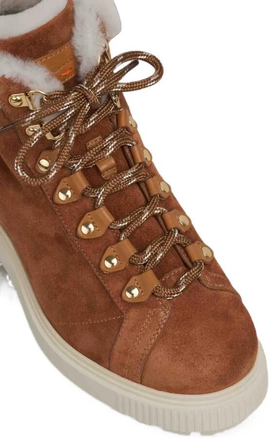 Santoni shearling-trim lace-up boots Bruin - Foto 4