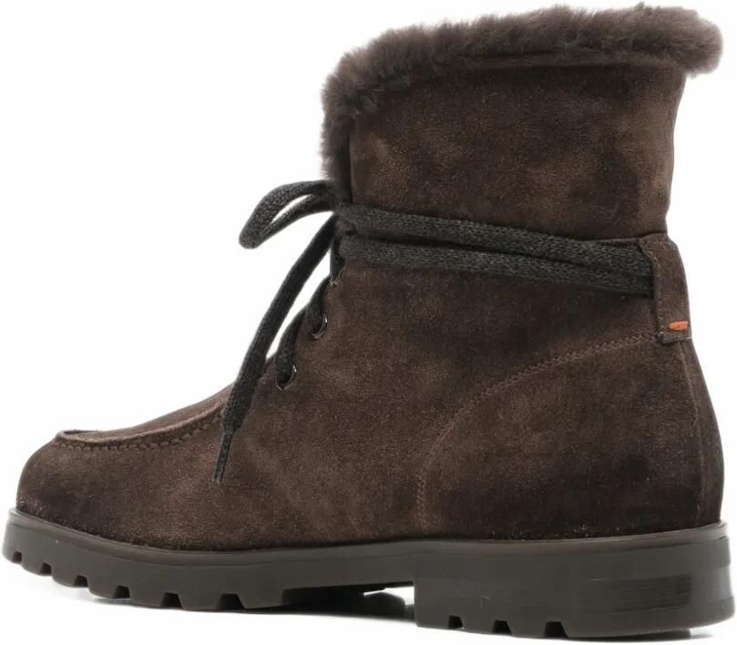 Santoni shearling-trim suede ankle boots Bruin - Foto 3