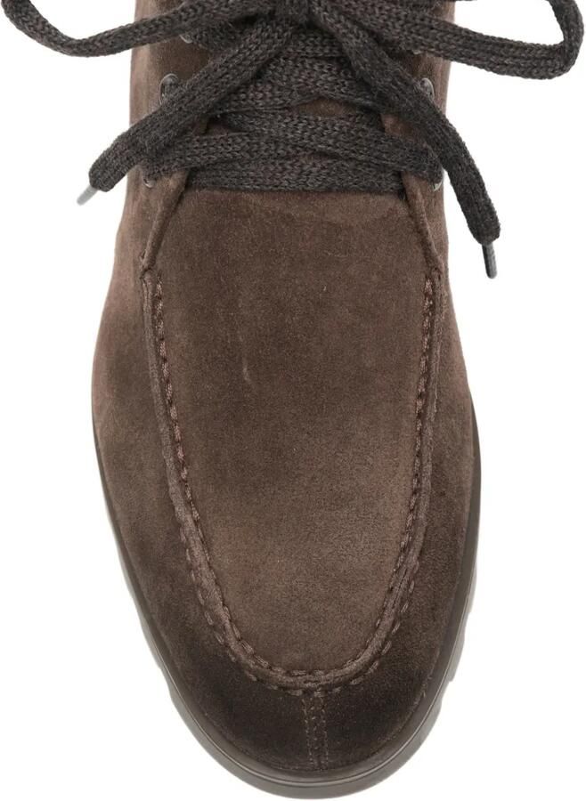 Santoni shearling-trim suede ankle boots Bruin - Foto 2