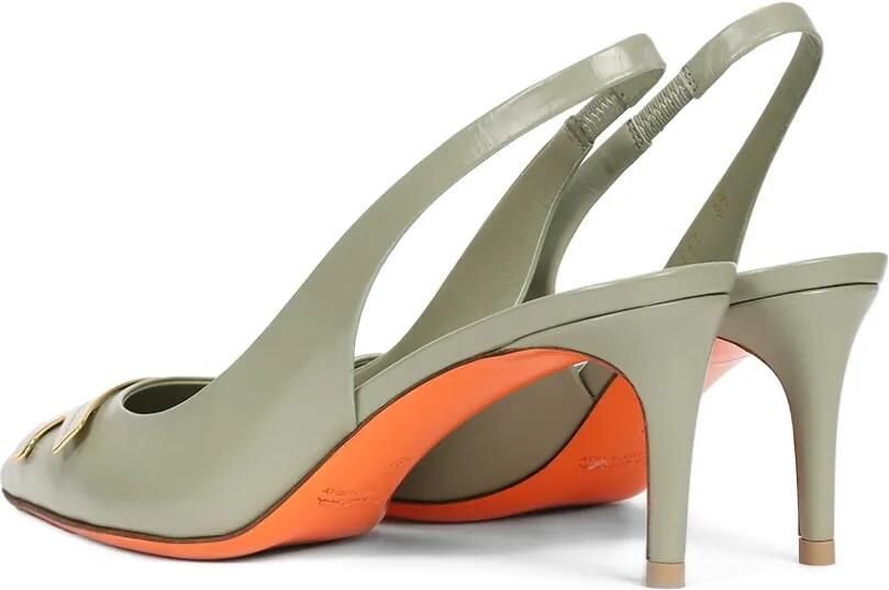 Santoni Slingback pumps met detail Groen