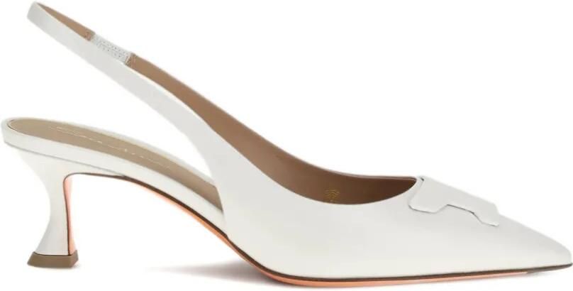 Santoni Slingback pumps met gesp Wit