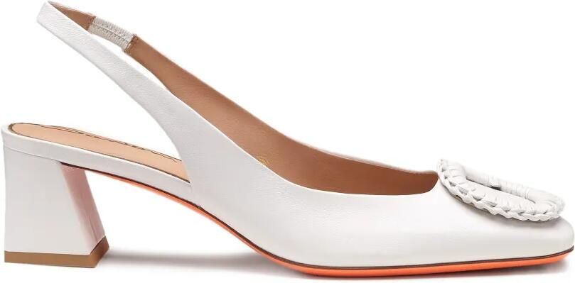 Santoni Slingback pumps met gesp Wit