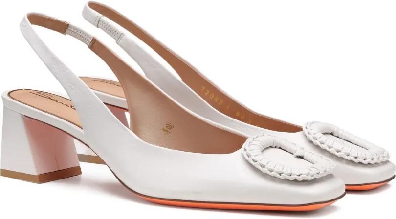 Santoni Slingback pumps met gesp Wit - Foto 3