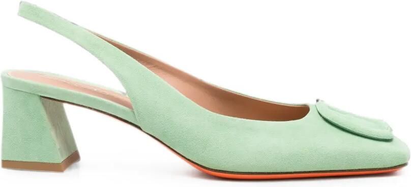 Santoni Slingback pumps met gespdetail Groen