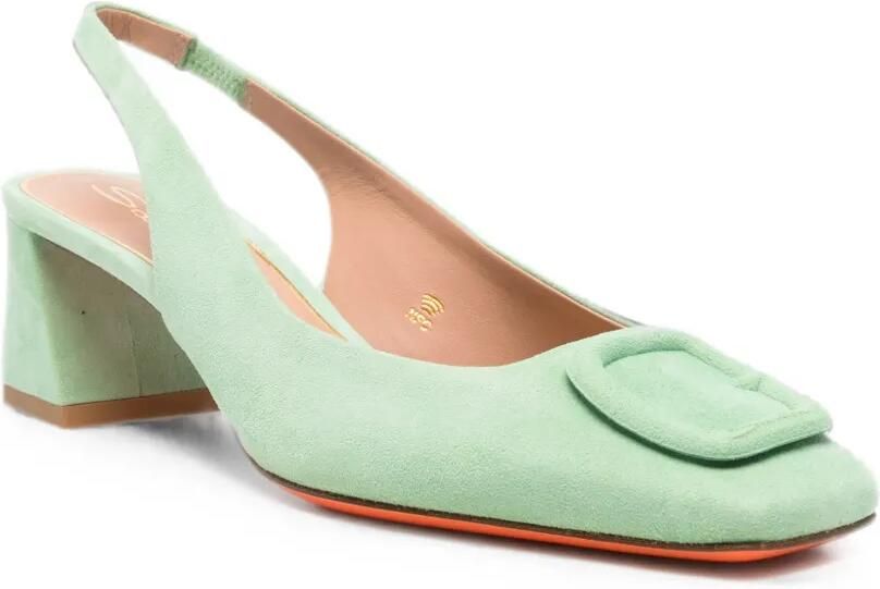 Santoni Slingback pumps met gespdetail Groen - Foto 2