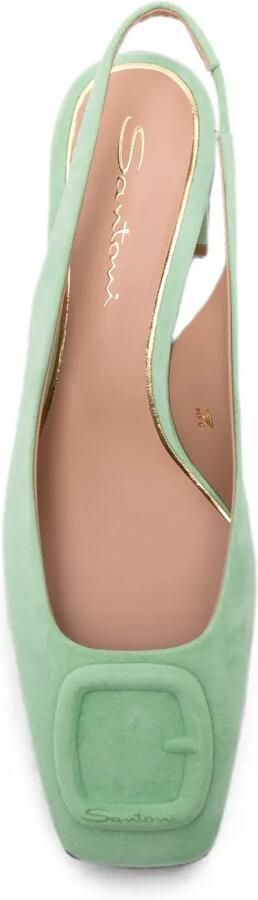 Santoni Slingback pumps met gespdetail Groen - Foto 4