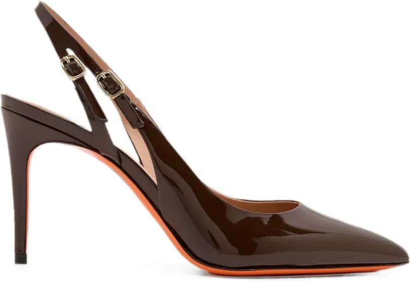 Santoni Slingback pumps met puntige neus Bruin