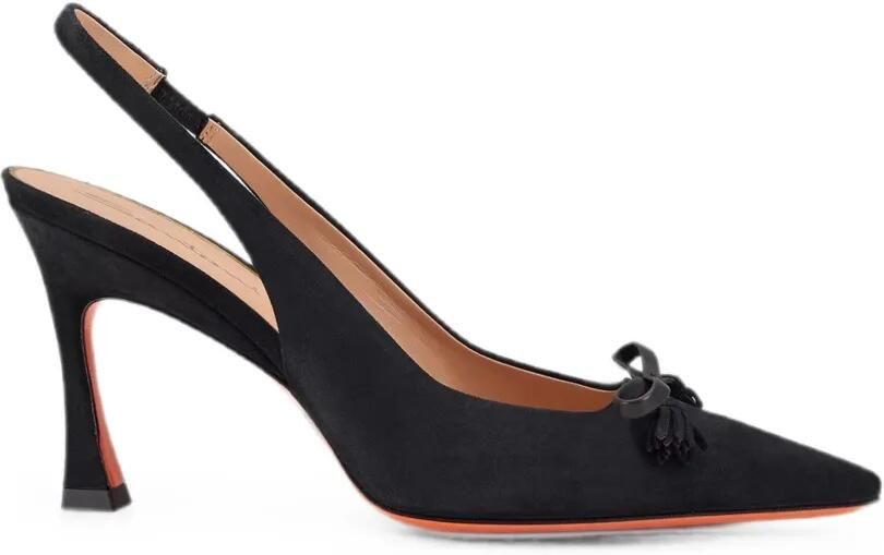 Santoni Slingback pumps met strikdetail Zwart