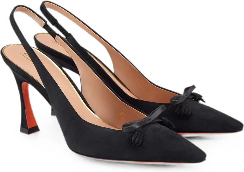 Santoni Slingback pumps met strikdetail Zwart - Foto 3